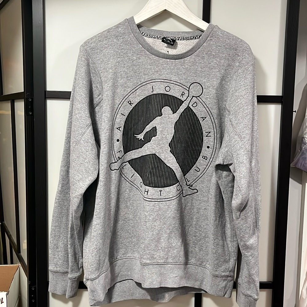 Air Jordan Jump Flight Club Basketball Sweatshirt Gray Men's Size XL VTG